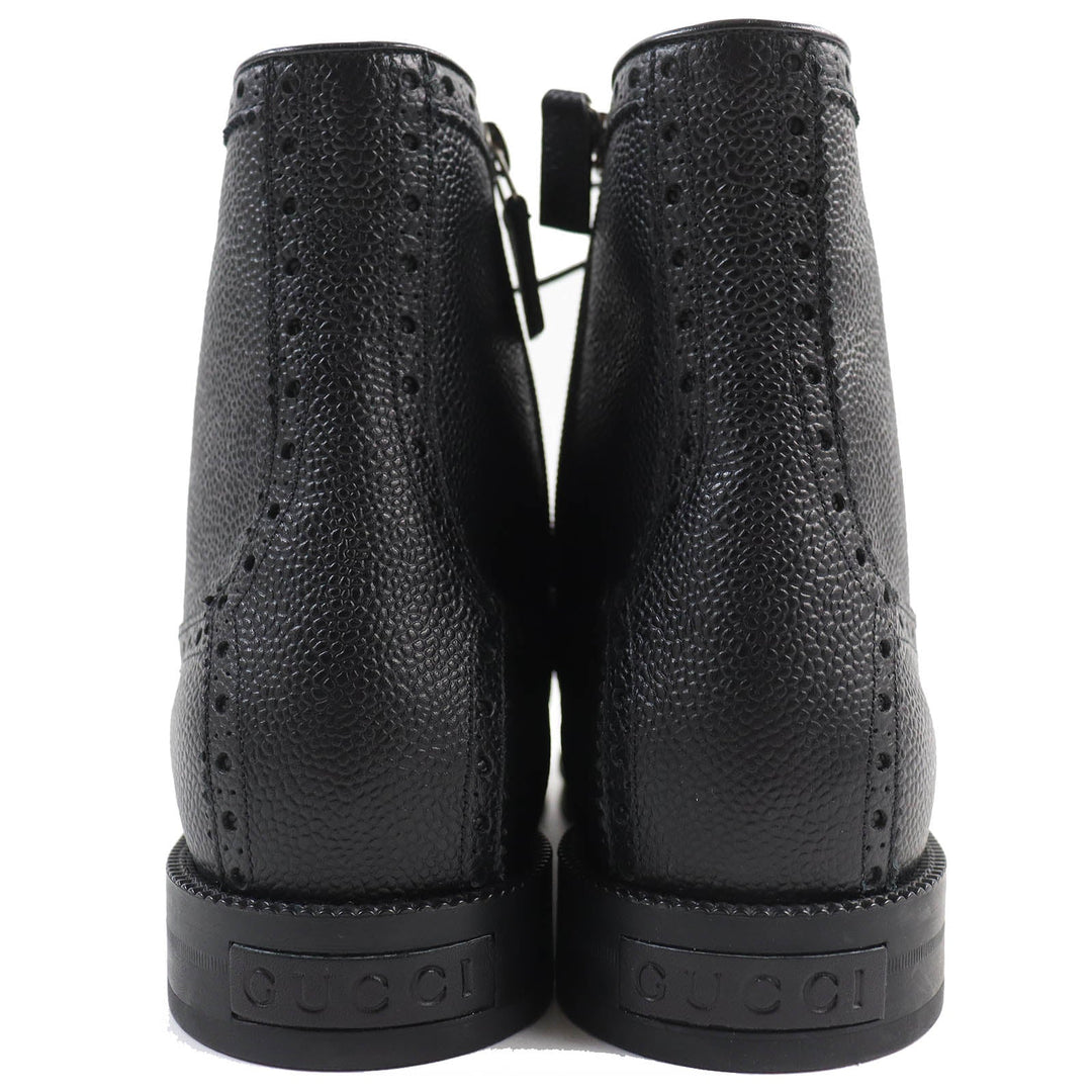 GUCCI boots 496250 Main: Leather black mens 7 Used Authentic