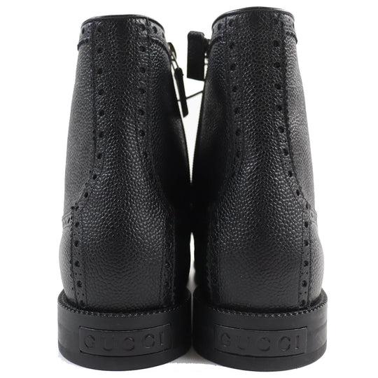 GUCCI boots 496250 Main: Leather black mens 7 Used Authentic