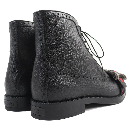GUCCI boots 496250 Main: Leather black mens 7 Used Authentic