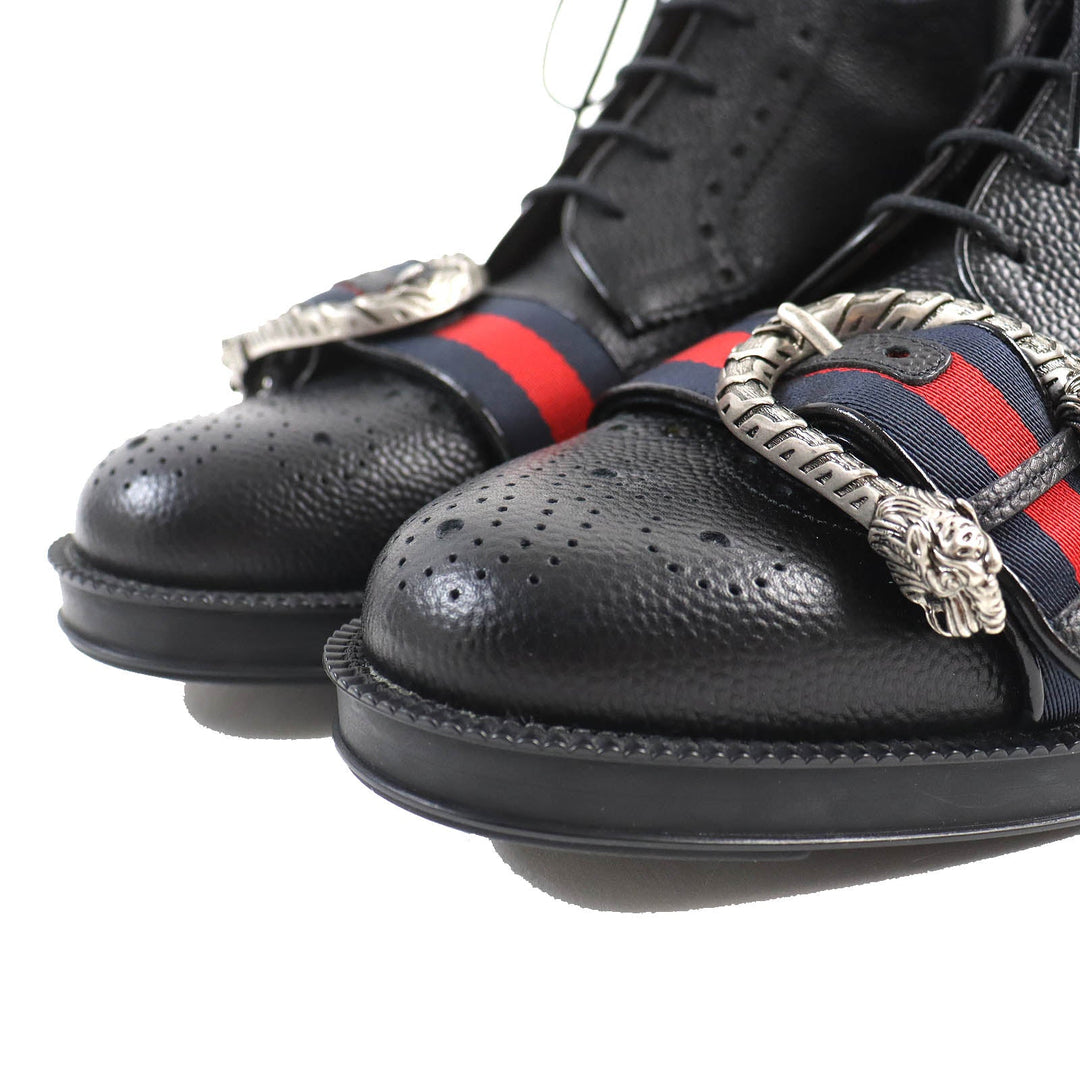 GUCCI boots 496250 Main: Leather black mens 7 Used Authentic