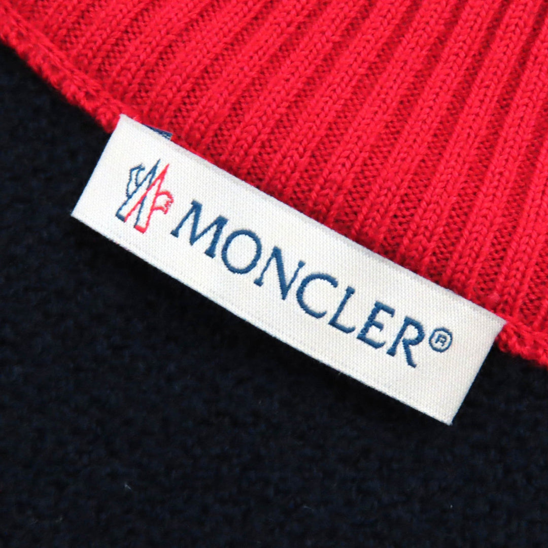 MONCLER knit Main: 95% wool, Main: 5% polyester Navy red white MAGLIONE TRICOT LUPETTO mens S Used Authentic
