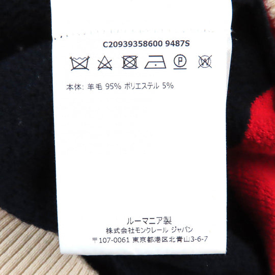 MONCLER knit Main: 95% wool, Main: 5% polyester Navy red white MAGLIONE TRICOT LUPETTO mens S Used Authentic