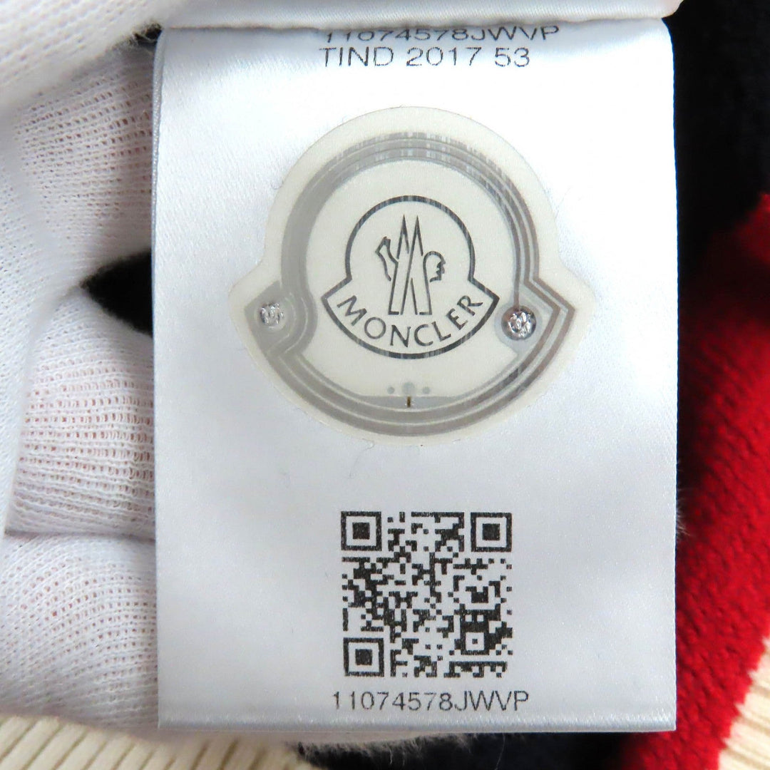MONCLER knit Main: 95% wool, Main: 5% polyester Navy red white MAGLIONE TRICOT LUPETTO mens S Used Authentic