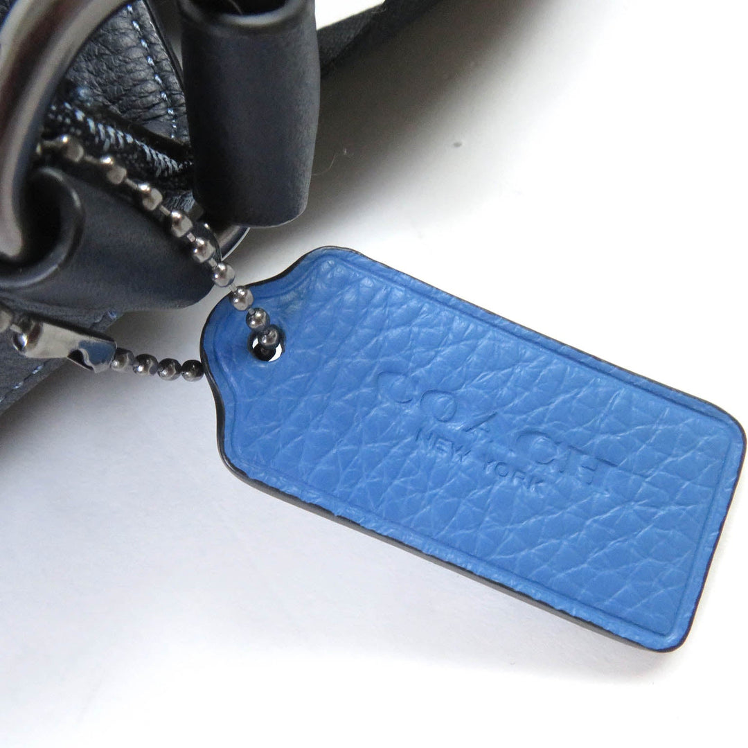 COACH Shoulder Bag C5291  Canvas, Leather Navy Thompson Crossbody Signature Jacquard with Varsity Stripes mens Used Authentic