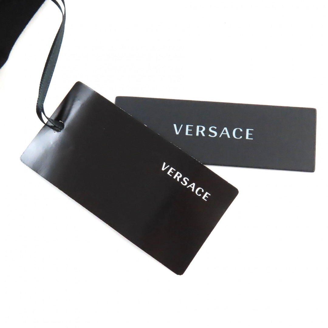 VERSACE Short sleeve T-shirt 1008465 Main: 100% cotton, embroidery: 100% polyester Black red mens M Used Authentic