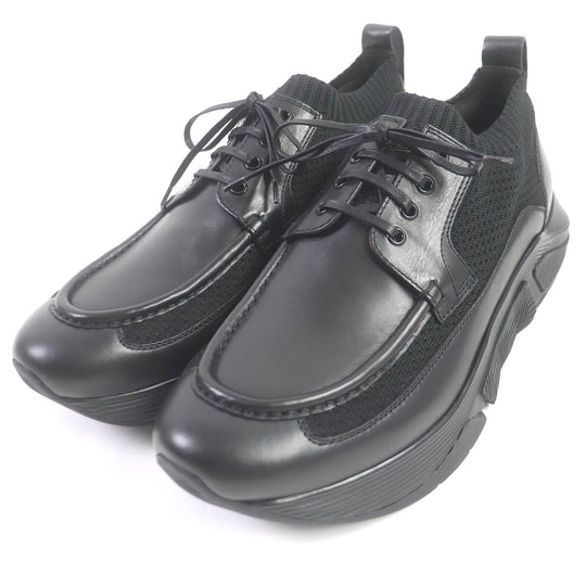 GIORGIO ARMANI Low cut sneakers Leather, Knit black mens 11 Used Authentic