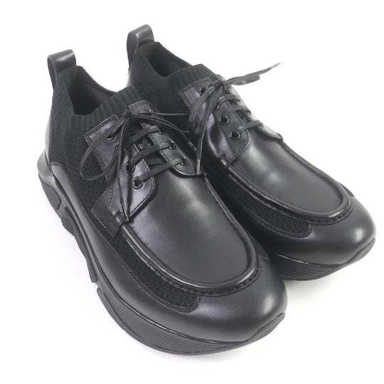 GIORGIO ARMANI Low cut sneakers Leather, Knit black mens 11 Used Authentic