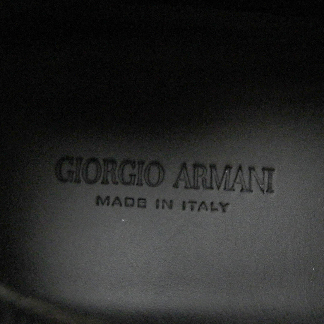 GIORGIO ARMANI Low cut sneakers Leather, Knit black mens 11 Used Authentic