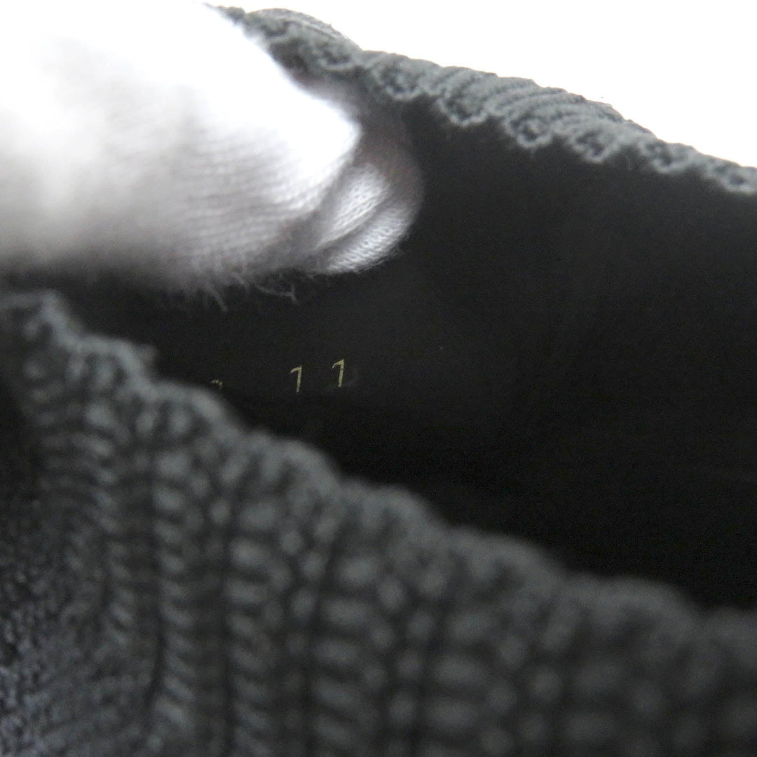 GIORGIO ARMANI Low cut sneakers Leather, Knit black mens 11 Used Authentic