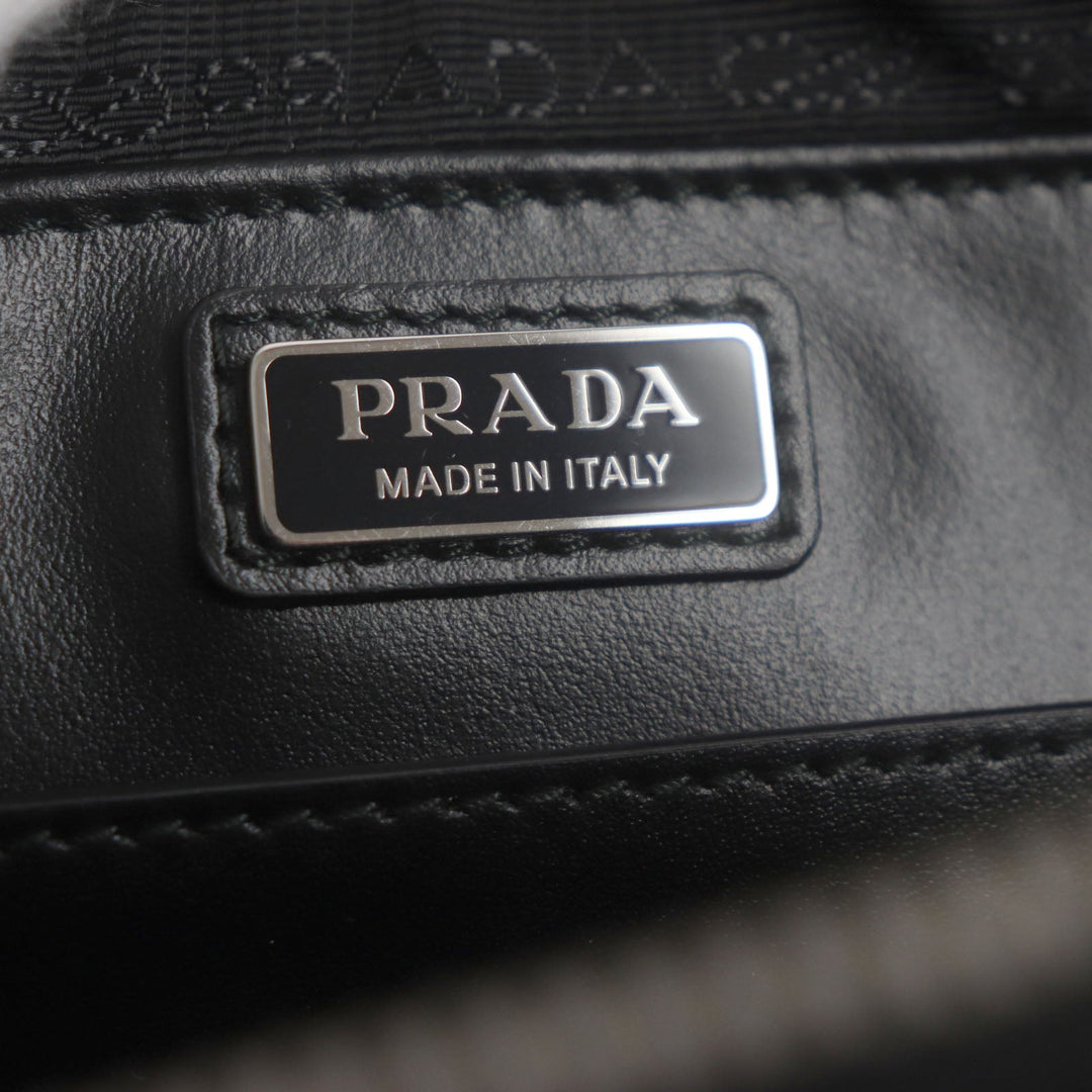 PRADA Shoulder Bag 2VH173 Brushed leather black Brick mens Used Authentic