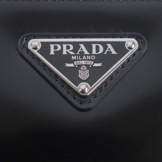 PRADA Shoulder Bag 2VH173 Brushed leather black Brick mens Used Authentic