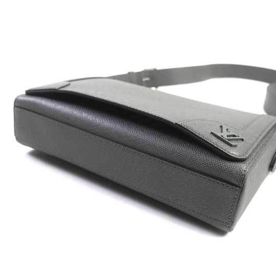 LOUIS VUITTON Shoulder Bag M30808 Taiga Leather gray Taiga new flap messenger mens Used Authentic