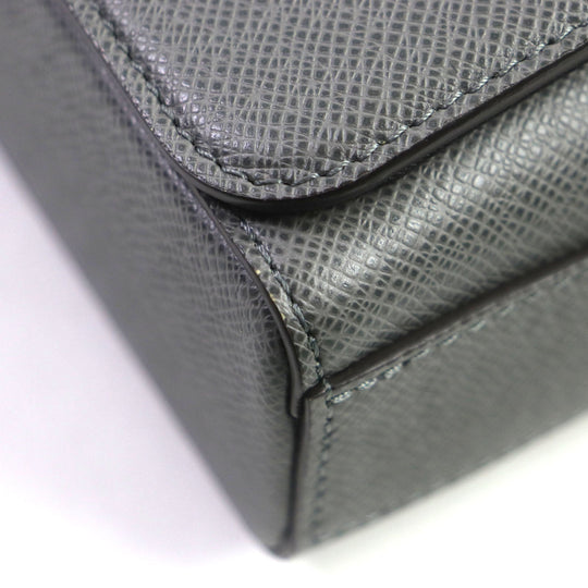 LOUIS VUITTON Shoulder Bag M30808 Taiga Leather gray Taiga new flap messenger mens Used Authentic