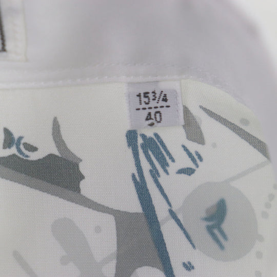 HERMES Long sleeve shirt Main: 100% cotton white Water snake mens 40 Used Authentic