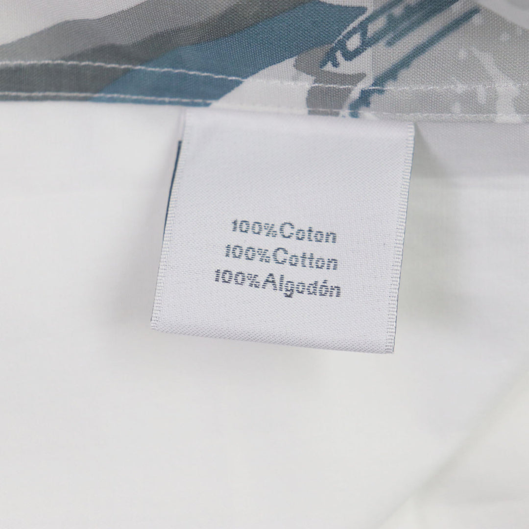 HERMES Long sleeve shirt Main: 100% cotton white Water snake mens 40 Used Authentic