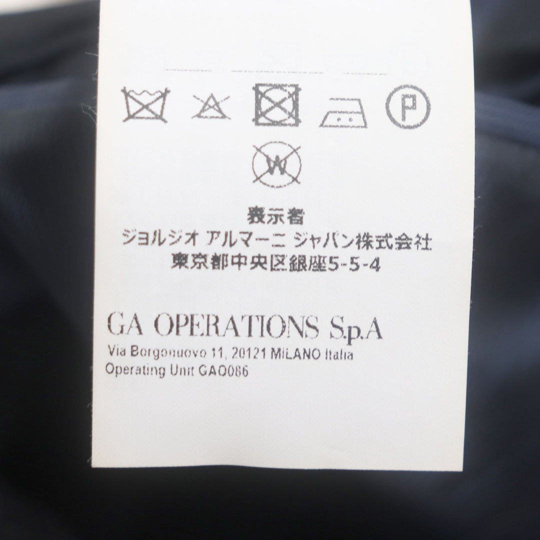 EMPORIO ARMANI setup Outer: 55% wool, Outer: 41% silk, Outer: 3% elastane (polyurethane), Main lining: 50% acetate, 50% viscose, Lining 2: 100% viscose, Pants lining: 65% acetate, 35% viscose Navy M LINE mens 44 Used Authentic