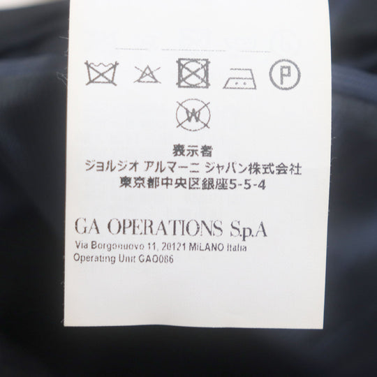 EMPORIO ARMANI setup Outer: 55% wool, Outer: 41% silk, Outer: 3% elastane (polyurethane), Main lining: 50% acetate, 50% viscose, Lining 2: 100% viscose, Pants lining: 65% acetate, 35% viscose Navy M LINE mens 44 Used Authentic