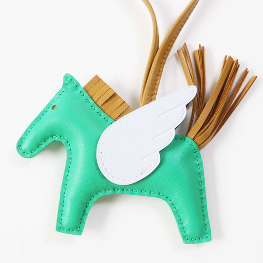 HERMES Bag charm Anyo Miro Mint/Sesame/Blue Brume Rodeo Charm Pegasus PM Women Used Authentic