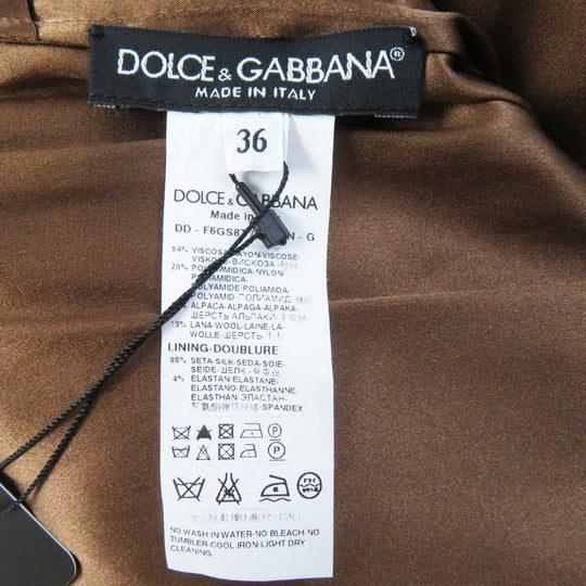 DOLCE&GABBANA one piece Outer: 54% rayon, Outer: 20% nylon, Outer: 13% alpaca, Outer: 13% wool, Lining: 96% silk, : 4% polyurethane Black brown Women 36 Used Authentic