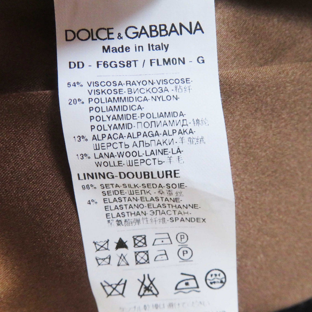 DOLCE&GABBANA one piece Outer: 54% rayon, Outer: 20% nylon, Outer: 13% alpaca, Outer: 13% wool, Lining: 96% silk, : 4% polyurethane Black brown Women 36 Used Authentic
