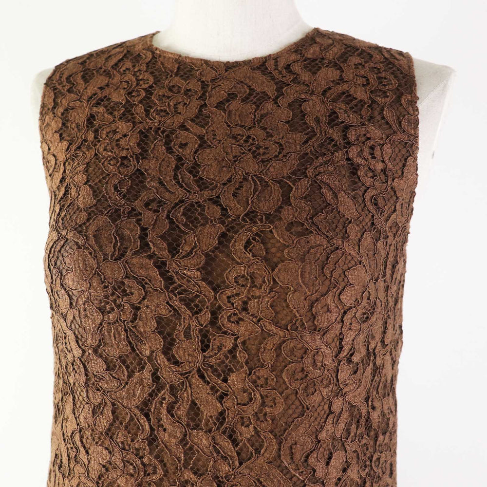 DOLCE&GABBANA one piece Outer: 54% rayon, Outer: 20% nylon, Outer: 13% alpaca, Outer: 13% wool, Lining: 96% silk, : 4% polyurethane Black brown Women 36 Used Authentic
