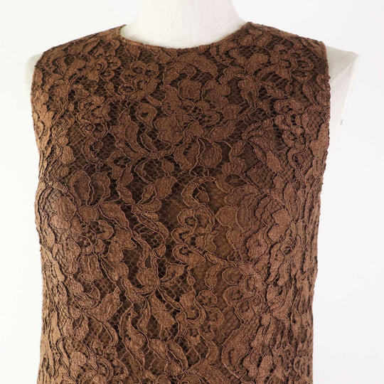 DOLCE&GABBANA one piece Outer: 54% rayon, Outer: 20% nylon, Outer: 13% alpaca, Outer: 13% wool, Lining: 96% silk, : 4% polyurethane Black brown Women 36 Used Authentic