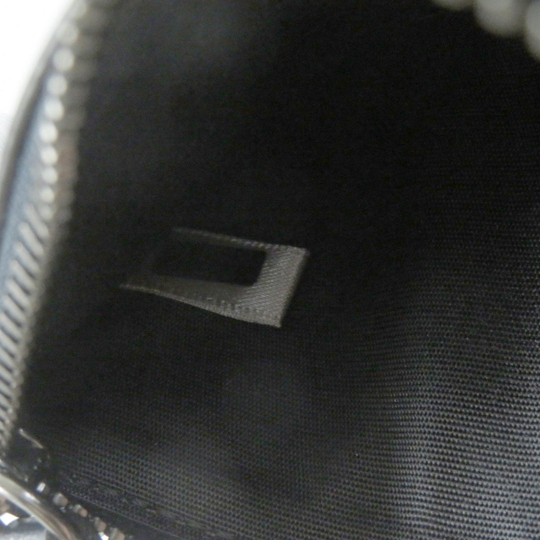 JIMMY CHOO Coin case Main: Leather, Part: Monogram denim Navy Casey mens Used Authentic