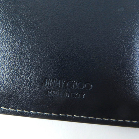 JIMMY CHOO Coin case Main: Leather, Part: Monogram denim Navy Casey mens Used Authentic