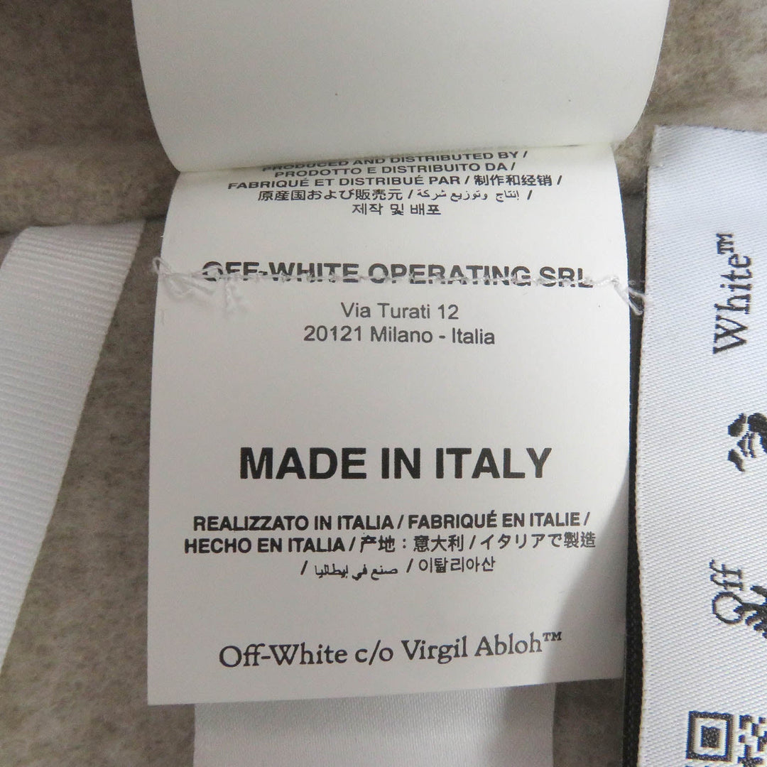 OFF-WHITE coat OMEA330F22FAB001 Main: 80% virgin wool, Main: 20% polyamide (nylon) light beige Logo Patch Long-Sleeved Hoodie mens 48 Used Authentic