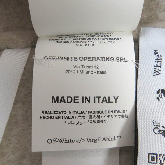 OFF-WHITE coat OMEA330F22FAB001 Main: 80% virgin wool, Main: 20% polyamide (nylon) light beige Logo Patch Long-Sleeved Hoodie mens 48 Used Authentic