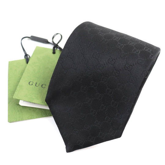 GUCCI tie 456520 Main: 100% silk, Lining: 60% cupra, Lining: 40% silk black mens Used Authentic