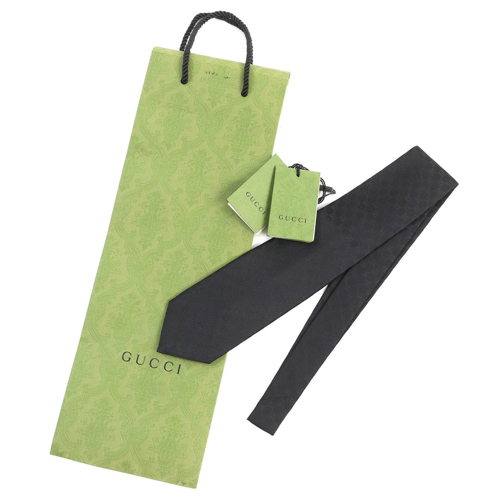 GUCCI tie 456520 Main: 100% silk, Lining: 60% cupra, Lining: 40% silk black mens Used Authentic
