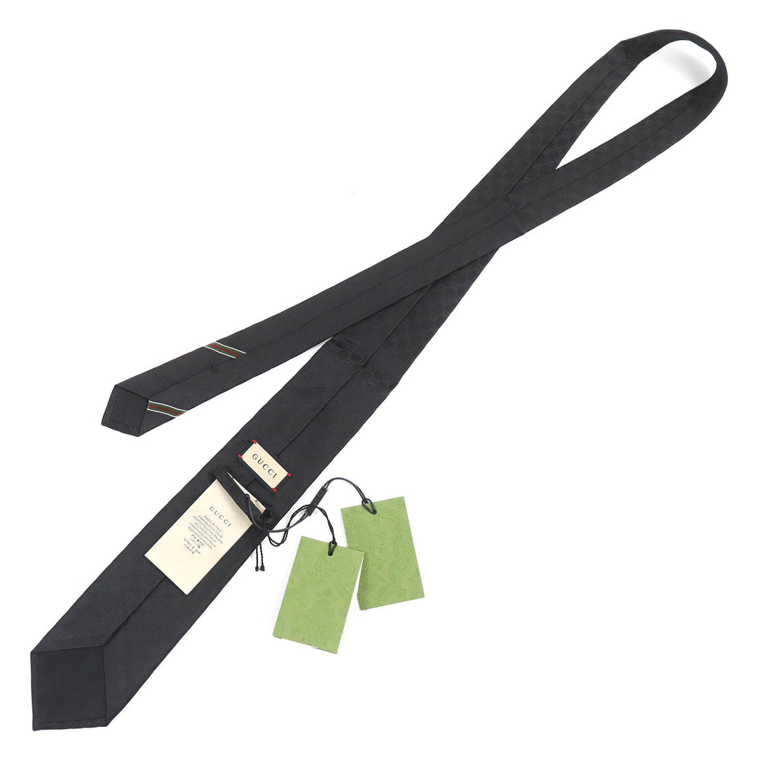 GUCCI tie 456520 Main: 100% silk, Lining: 60% cupra, Lining: 40% silk black mens Used Authentic