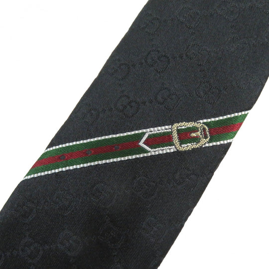 GUCCI tie 456520 Main: 100% silk, Lining: 60% cupra, Lining: 40% silk black mens Used Authentic