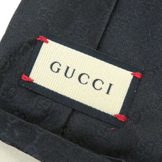 GUCCI tie 456520 Main: 100% silk, Lining: 60% cupra, Lining: 40% silk black mens Used Authentic