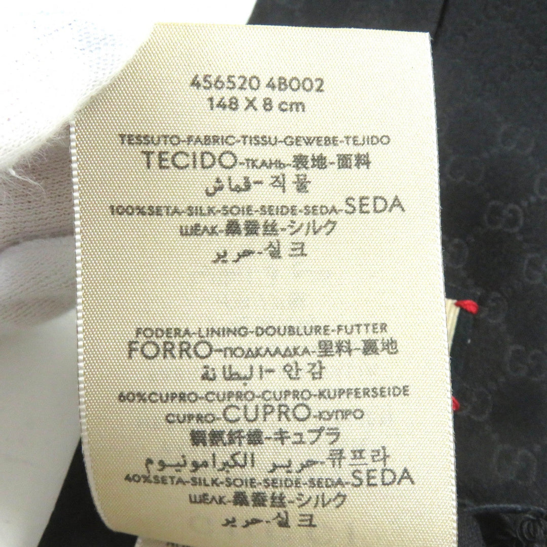 GUCCI tie 456520 Main: 100% silk, Lining: 60% cupra, Lining: 40% silk black mens Used Authentic