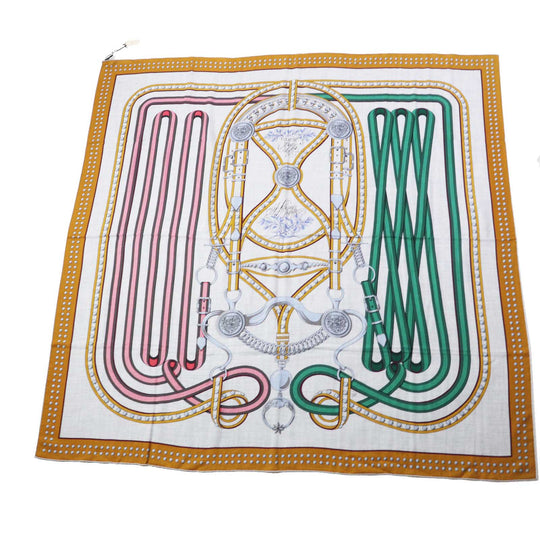 HERMES Stall Main: 70% cashmere, Main: 30% silk Multi Grand Tralala Carre140 Women Used Authentic