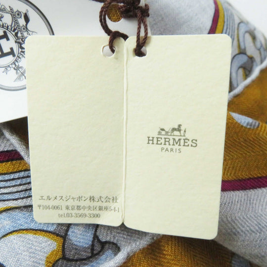 HERMES Stall Main: 70% cashmere, Main: 30% silk Multi Grand Tralala Carre140 Women Used Authentic
