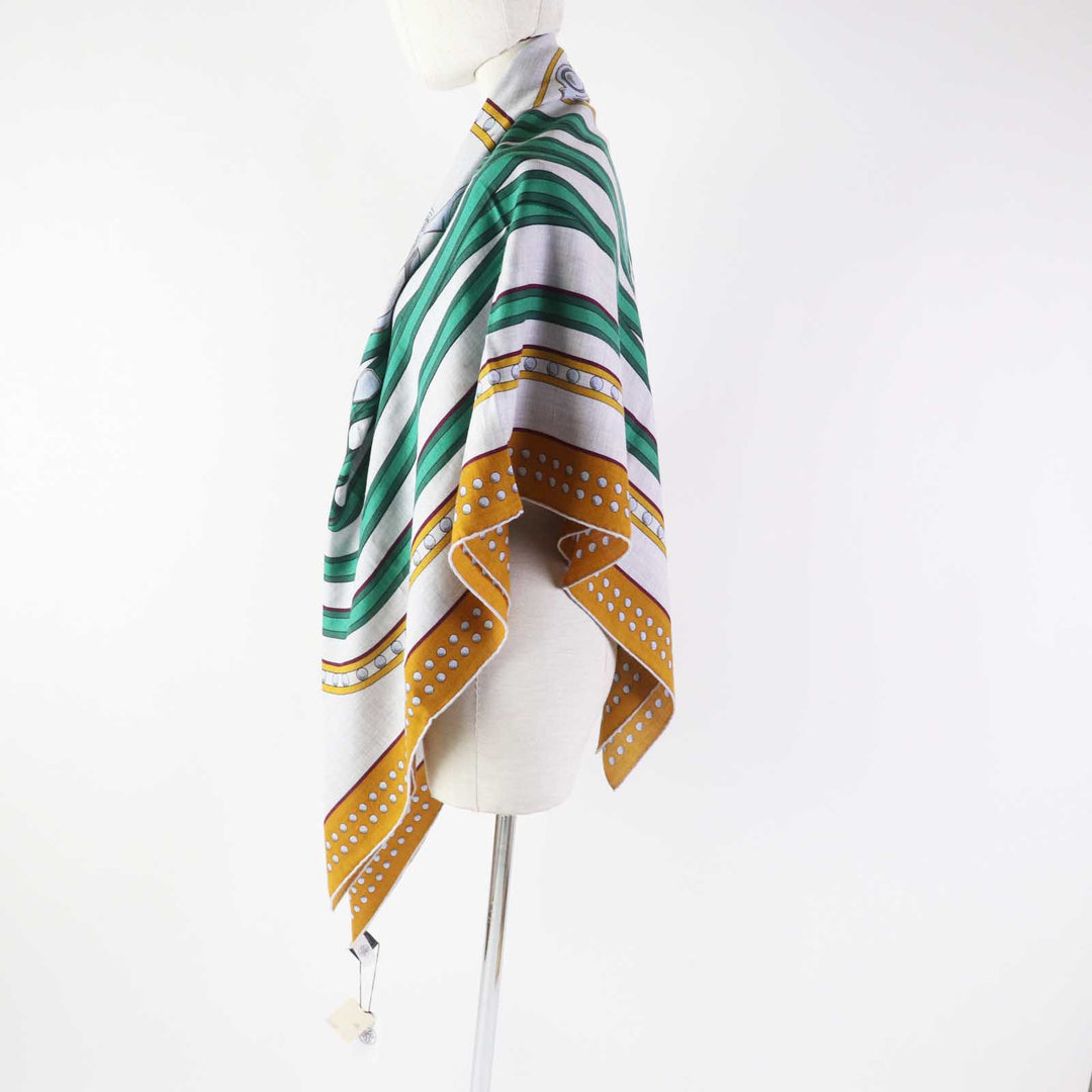 HERMES Stall Main: 70% cashmere, Main: 30% silk Multi Grand Tralala Carre140 Women Used Authentic