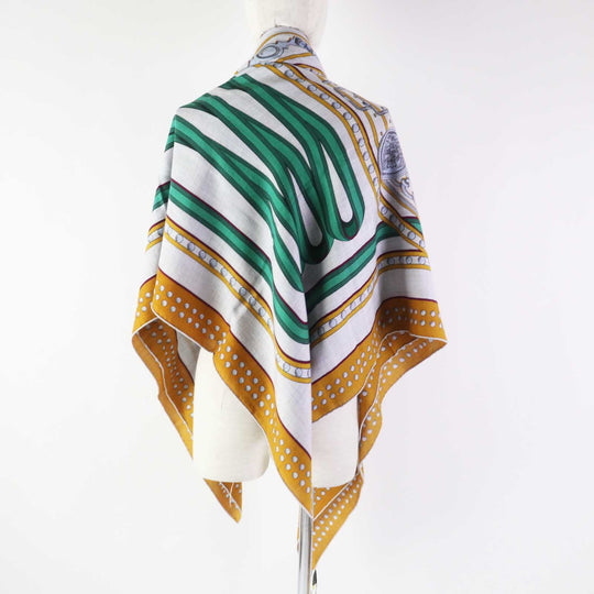 HERMES Stall Main: 70% cashmere, Main: 30% silk Multi Grand Tralala Carre140 Women Used Authentic