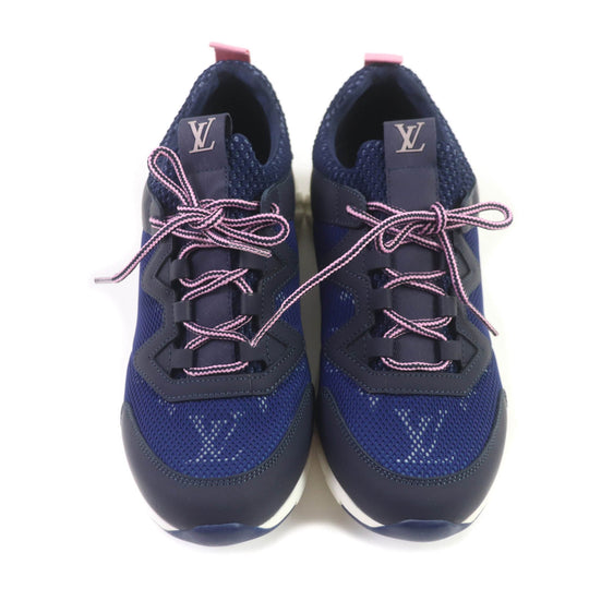 LOUIS VUITTON sneakers Leather, Mesh Navy pink Aftergame Line Monogram Women 35.5 Used Authentic