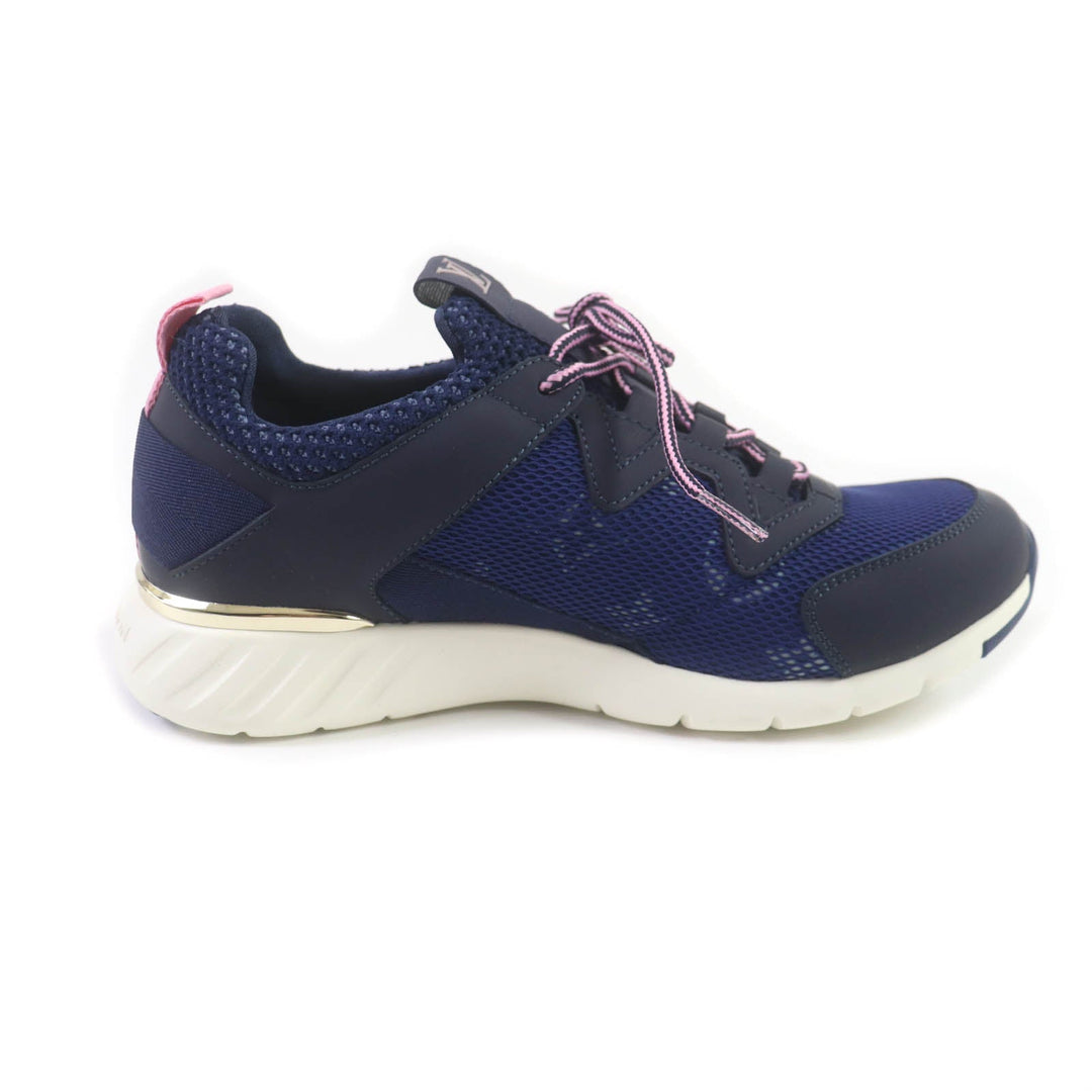 LOUIS VUITTON sneakers Leather, Mesh Navy pink Aftergame Line Monogram Women 35.5 Used Authentic