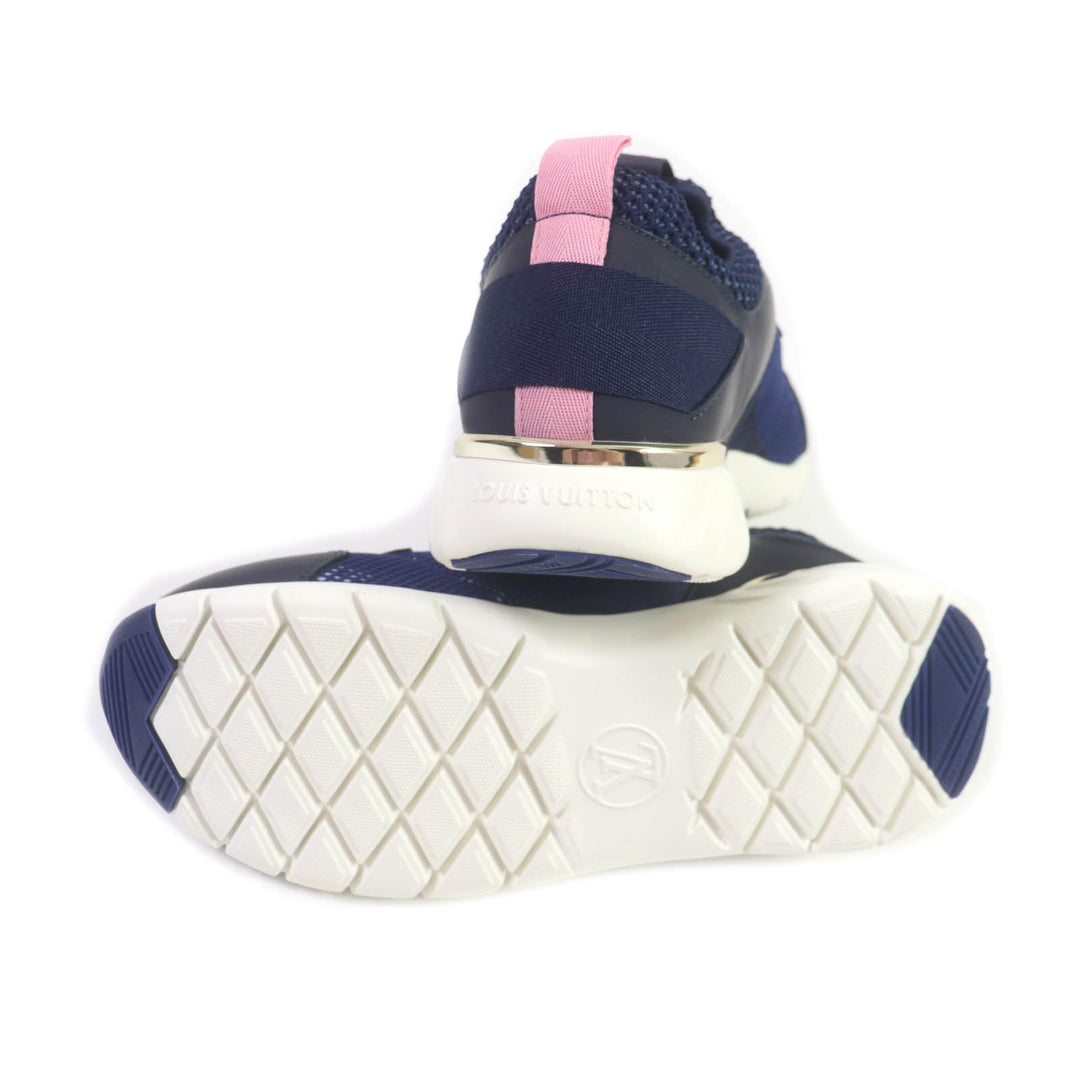 LOUIS VUITTON sneakers Leather, Mesh Navy pink Aftergame Line Monogram Women 35.5 Used Authentic