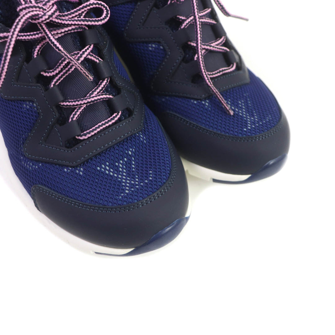 LOUIS VUITTON sneakers Leather, Mesh Navy pink Aftergame Line Monogram Women 35.5 Used Authentic