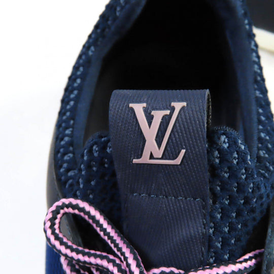 LOUIS VUITTON sneakers Leather, Mesh Navy pink Aftergame Line Monogram Women 35.5 Used Authentic