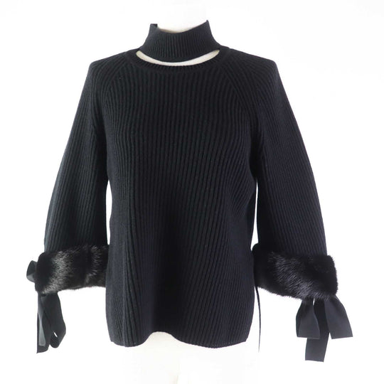 FENDI knit FZY545 Main: 100% cashmere, Lining: 60% rayon, Outer: 40% cotton black Women 36 Used Authentic