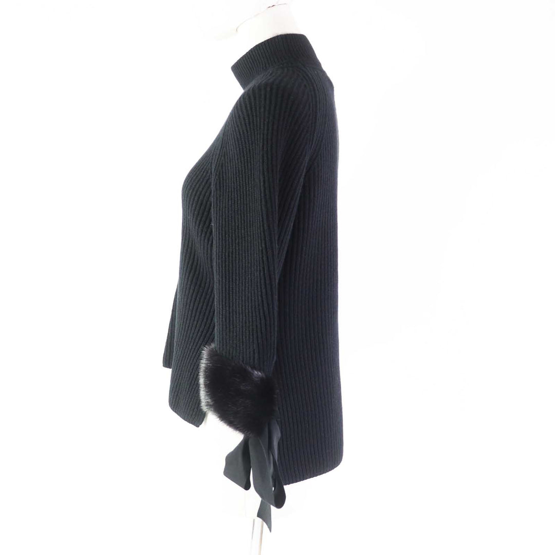 FENDI knit FZY545 Main: 100% cashmere, Lining: 60% rayon, Outer: 40% cotton black Women 36 Used Authentic