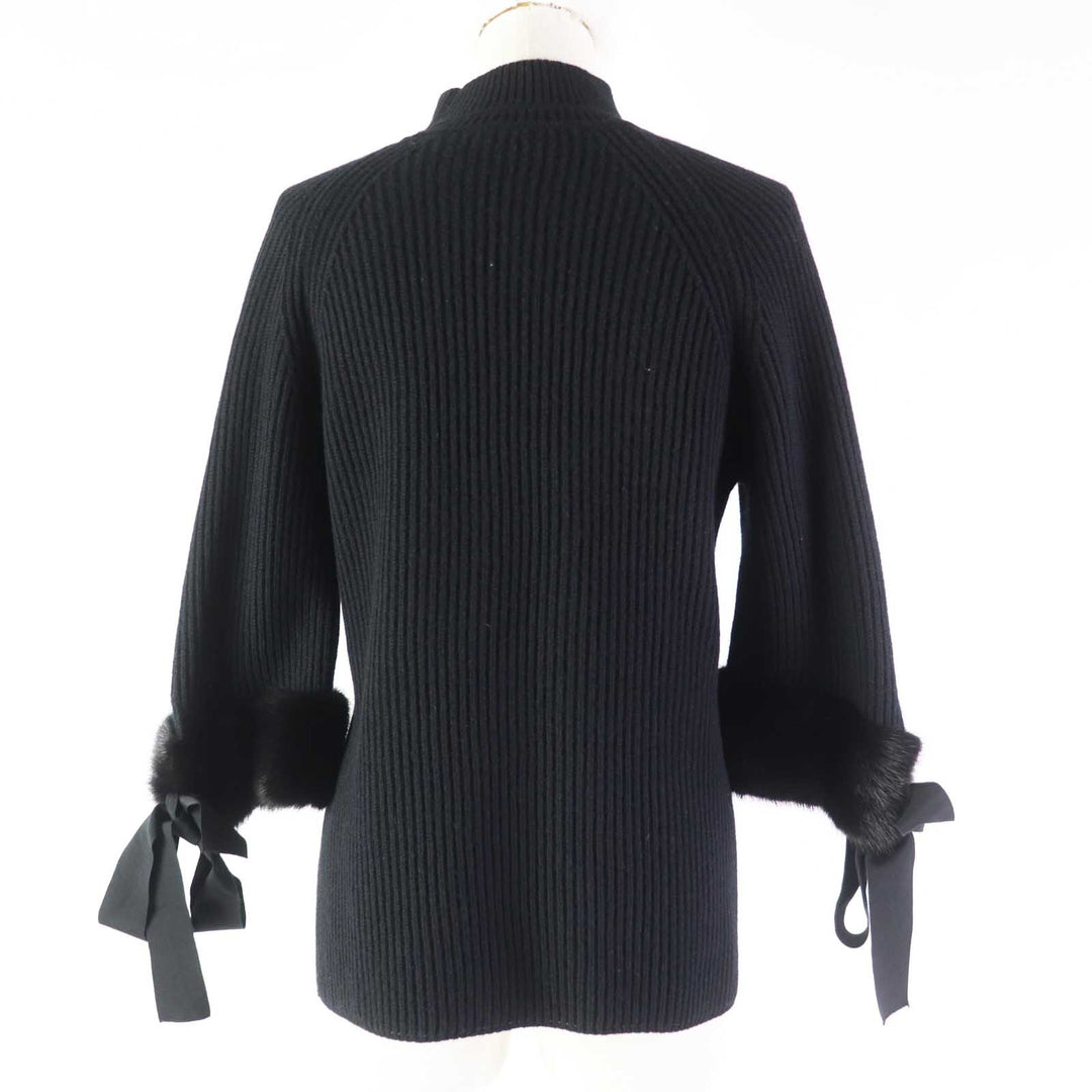 FENDI knit FZY545 Main: 100% cashmere, Lining: 60% rayon, Outer: 40% cotton black Women 36 Used Authentic