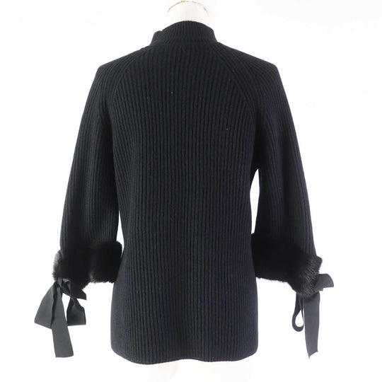 FENDI knit FZY545 Main: 100% cashmere, Lining: 60% rayon, Outer: 40% cotton black Women 36 Used Authentic