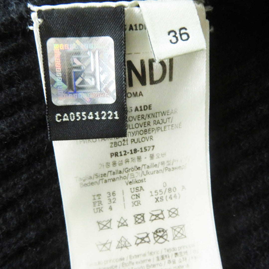 FENDI knit FZY545 Main: 100% cashmere, Lining: 60% rayon, Outer: 40% cotton black Women 36 Used Authentic